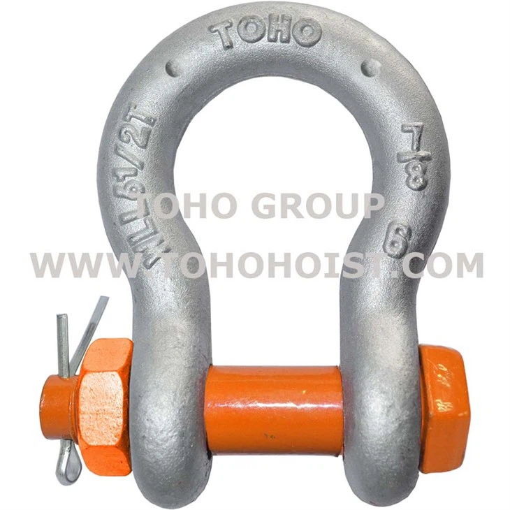 Bow shackle safety pin
