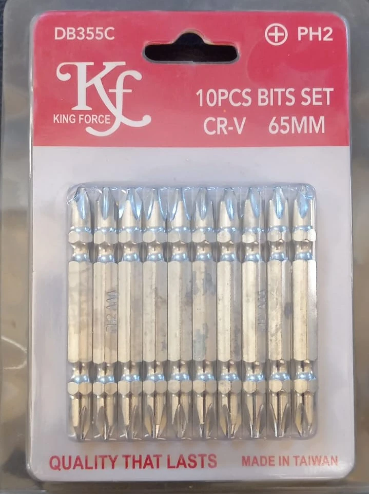 King Force 10 PCS Screw Bit Ph2 65mm +/+ DB355C