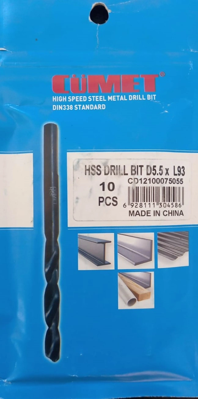 10 PCS Hss Drill Bit Cumet D5.5Xl93Xwl57