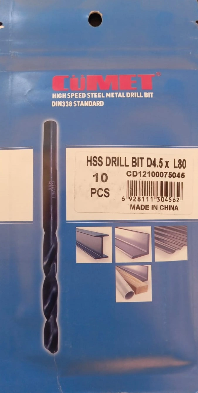 Cumet 10 PCS HSS Drill Bit D4.5XL80XWL47