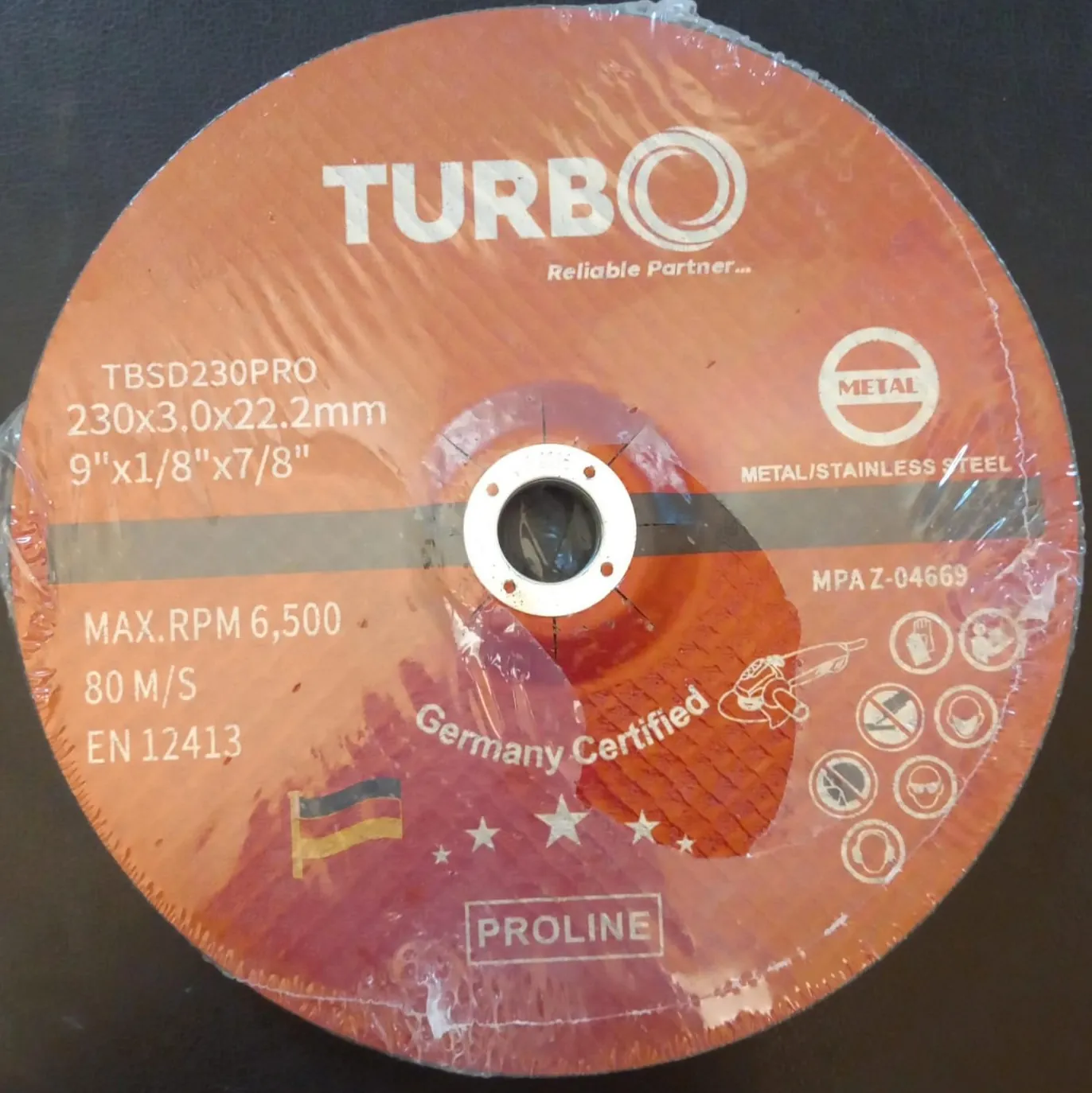 Turbo Metal Cutting Disc 9"x3mm