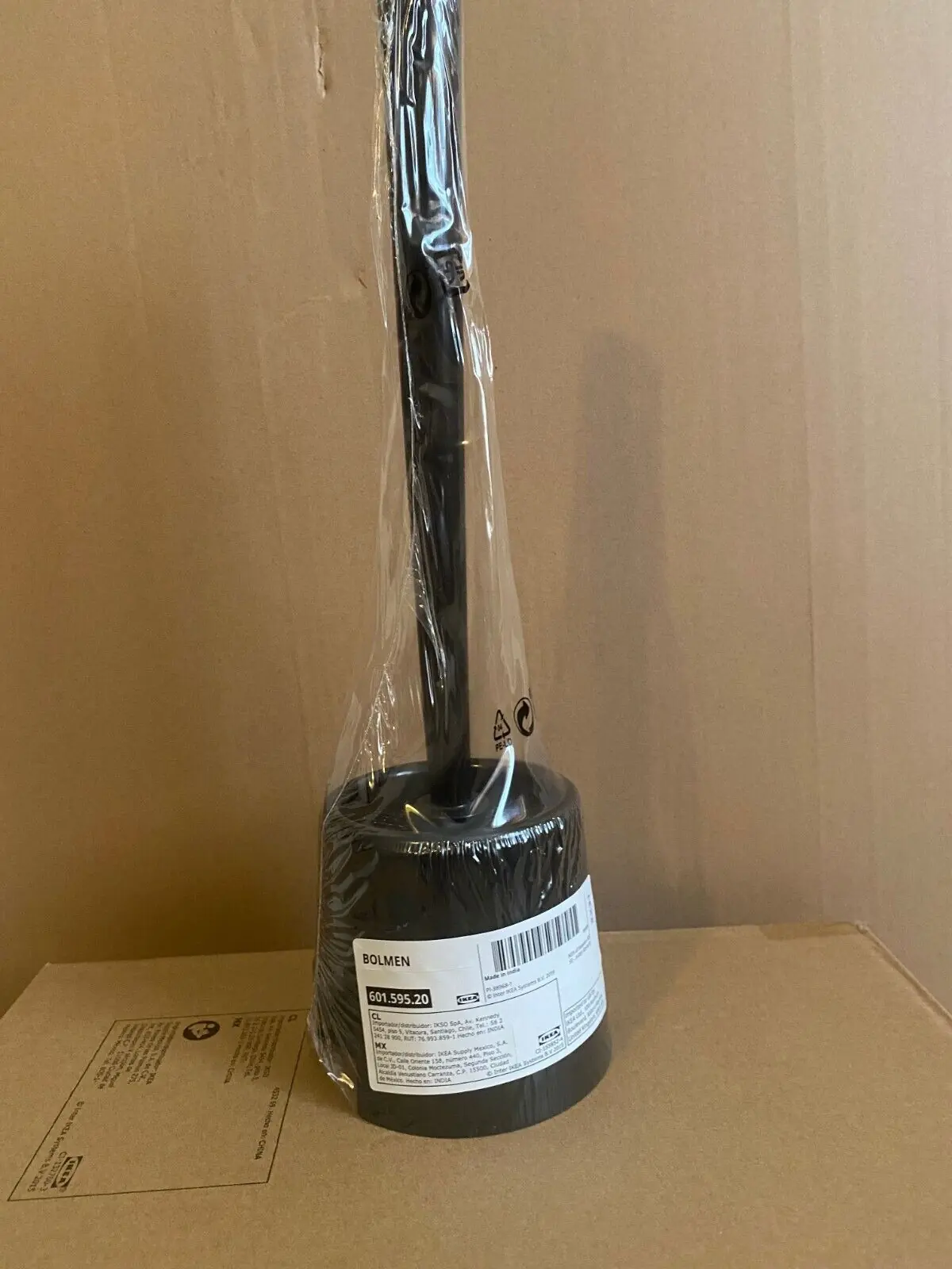 Ikea BOLMEN Black Toilet Brush with Holder
