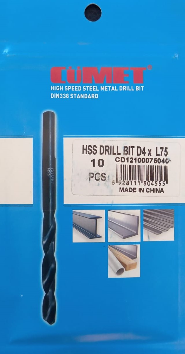 10 PCS Hss Drill Bit Cumet D4Xl75Xwl43