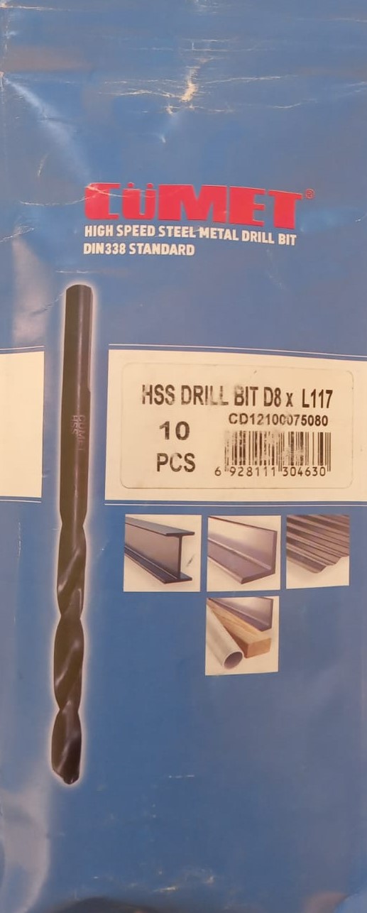 10 PCS Hss Drill Bit Cumet D8Xl117Xwl75