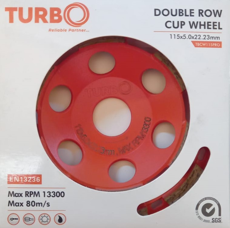Turbo Concrete Cup Wheel 4.5" Doulbe Row